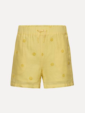Lány Tommy Hilfiger Embroidered Rövidnadrág Sárga | HU 1839DFM